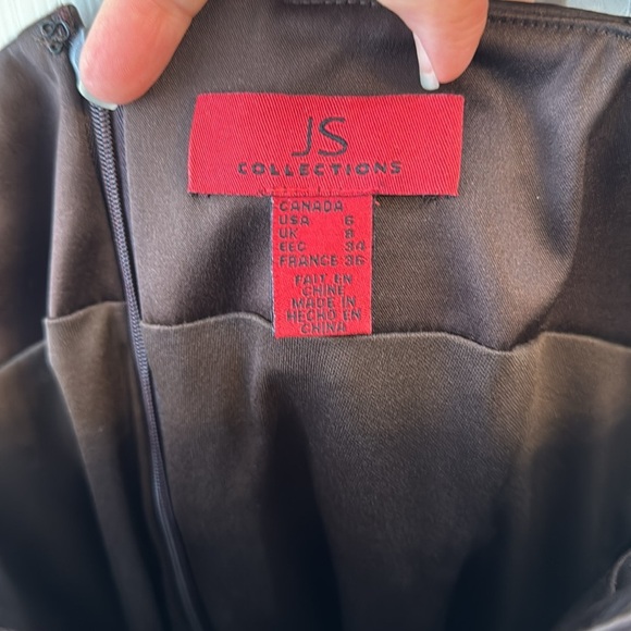 JS Collection from Nordstroms Brown Satin Dress Sz 6 - Picture 9 of 9